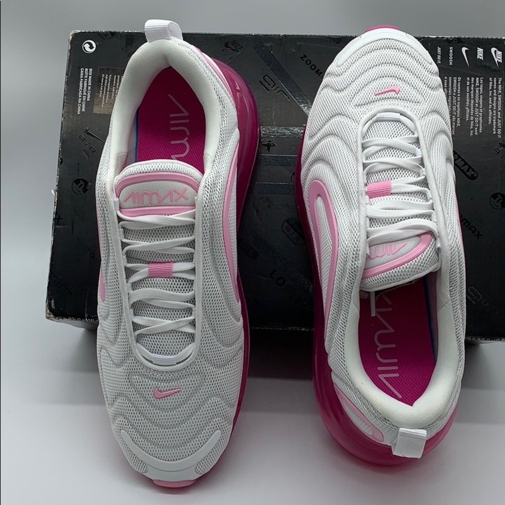 W NIKE AIR MAX 720 white/pink rise-laser fuchsia - Picture 9 of 16